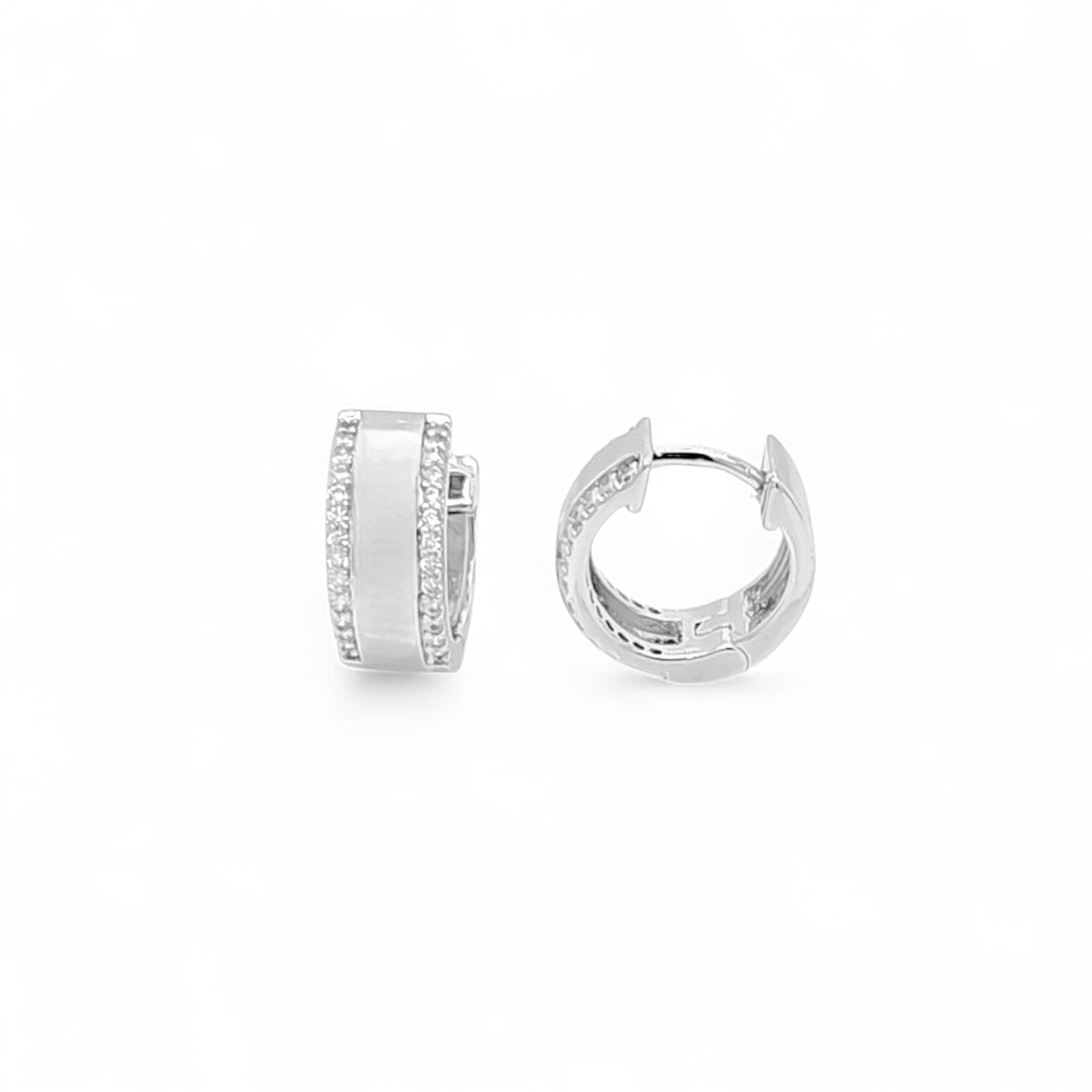 Two Tones Classic Huggies | 18k gold plated