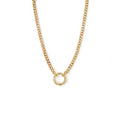 Collar de cadena cubana con cierre frontal | Baño de oro de 18k
