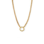 Collar de cadena cubana con cierre frontal | Baño de oro de 18k