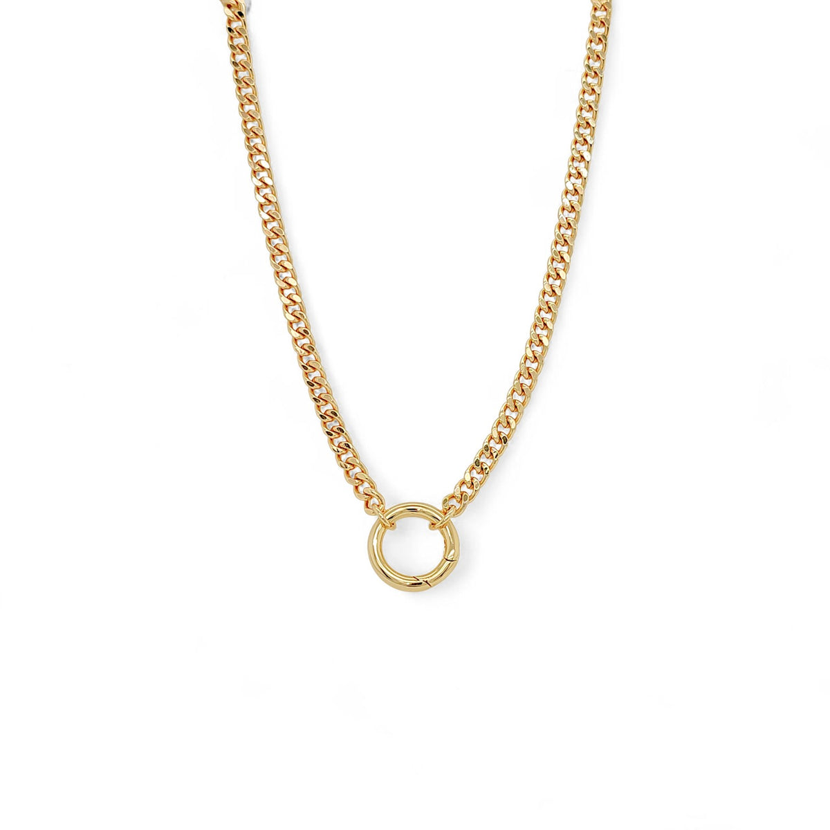 Necklace Cuban Link With Front Clasp | 18k Gold Plated