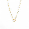 Collar de eslabones tipo clip para dijes | Bañado en oro de 18k