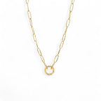 Collar de eslabones tipo clip para dijes | Bañado en oro de 18k