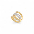 Anillos de diamantes | Dos tonos | Bañado en oro de 18k