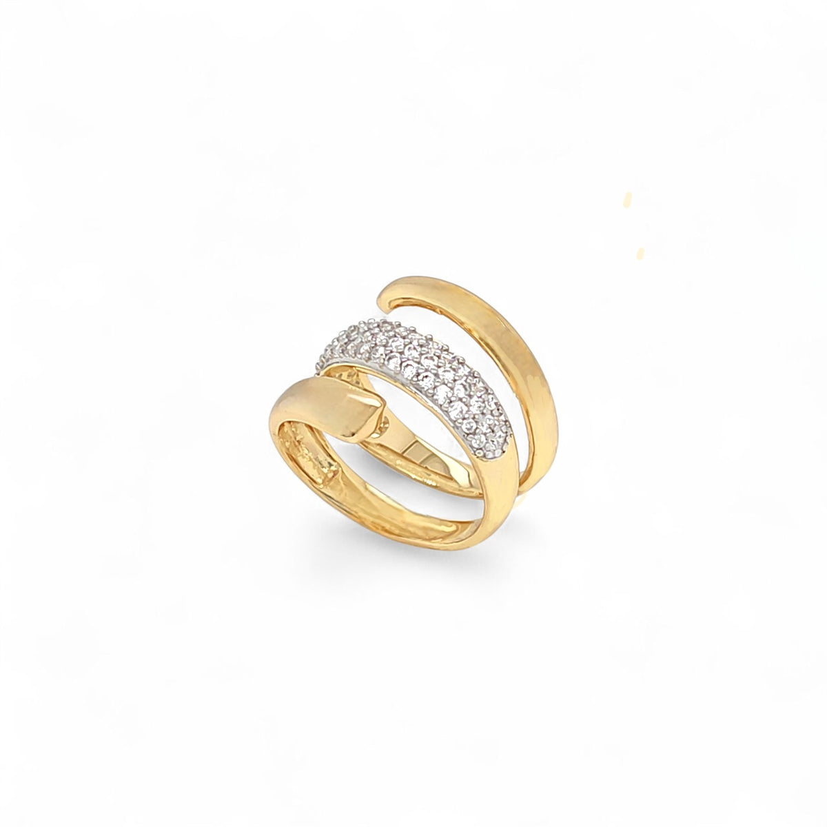 Anillos de diamantes | Dos tonos | Bañado en oro de 18k