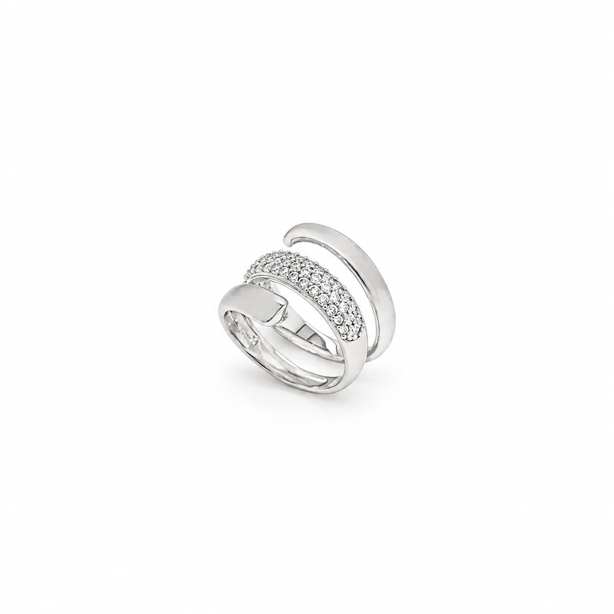 Anillos de diamantes | Dos tonos | Bañado en oro de 18k