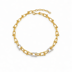 Collar U Link 2 Tonos | Bañado en Oro 18k