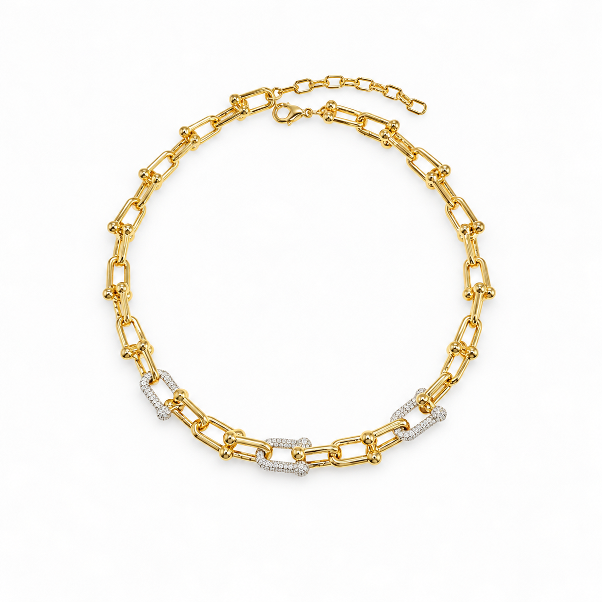 Necklace U Link 2 Tones | 18k Gold Plated