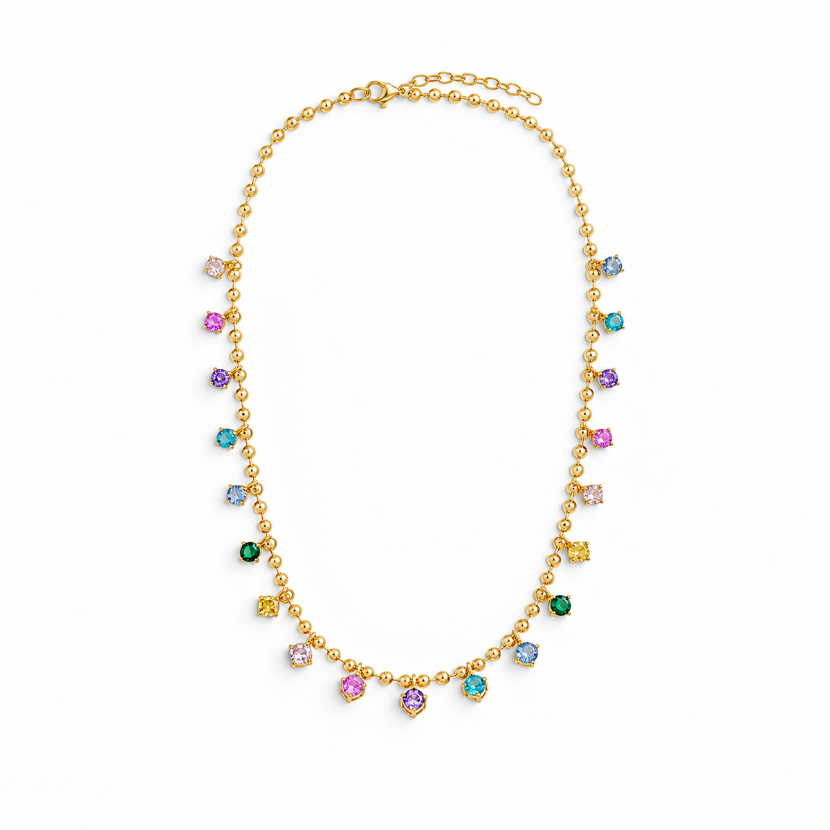 Multi Zirconia Necklace | 18k Gold Plated