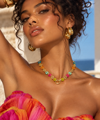 Collar Color Marino | Baño de Oro de 18k