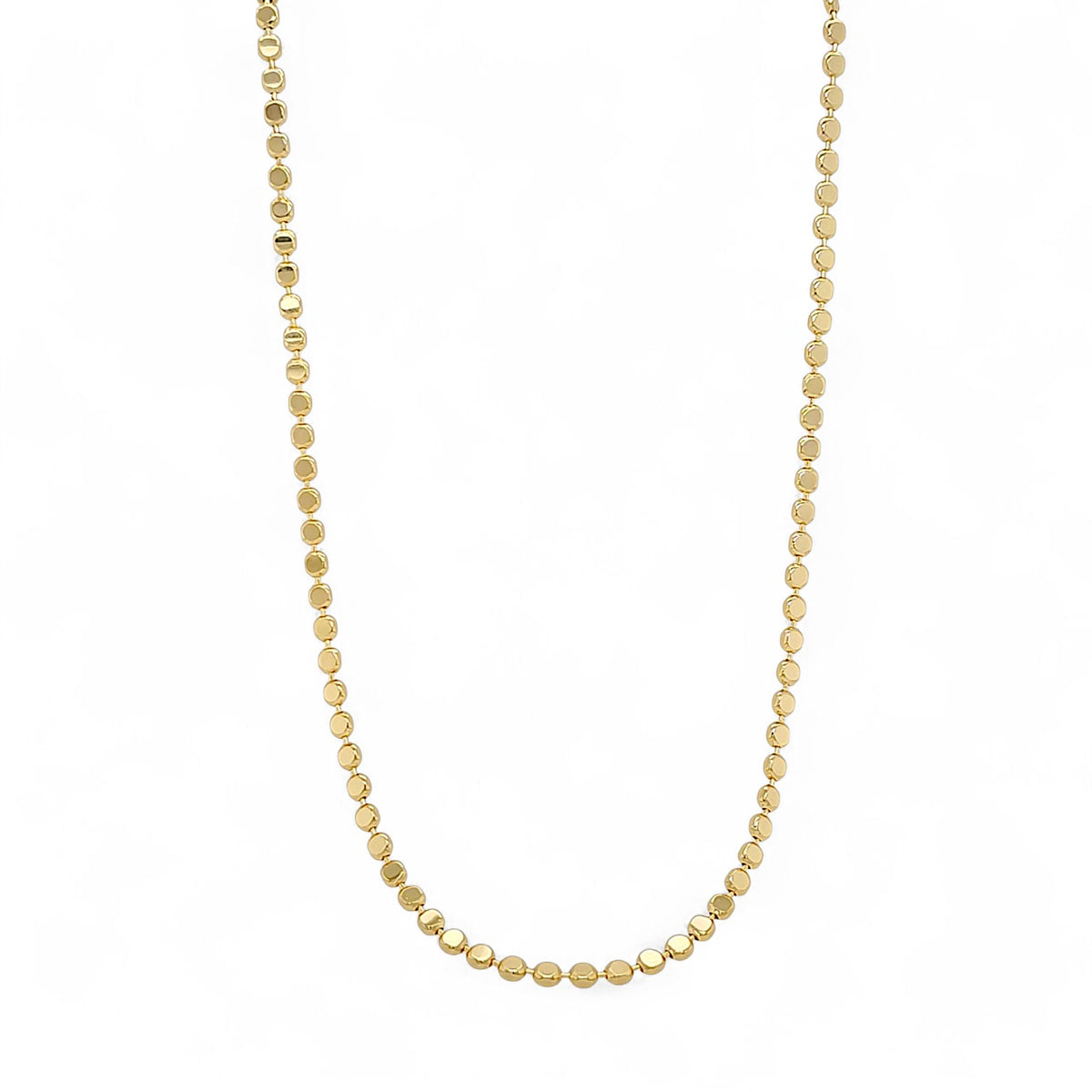 Gold Necklace Flat-Bead | 18k Gold Plated