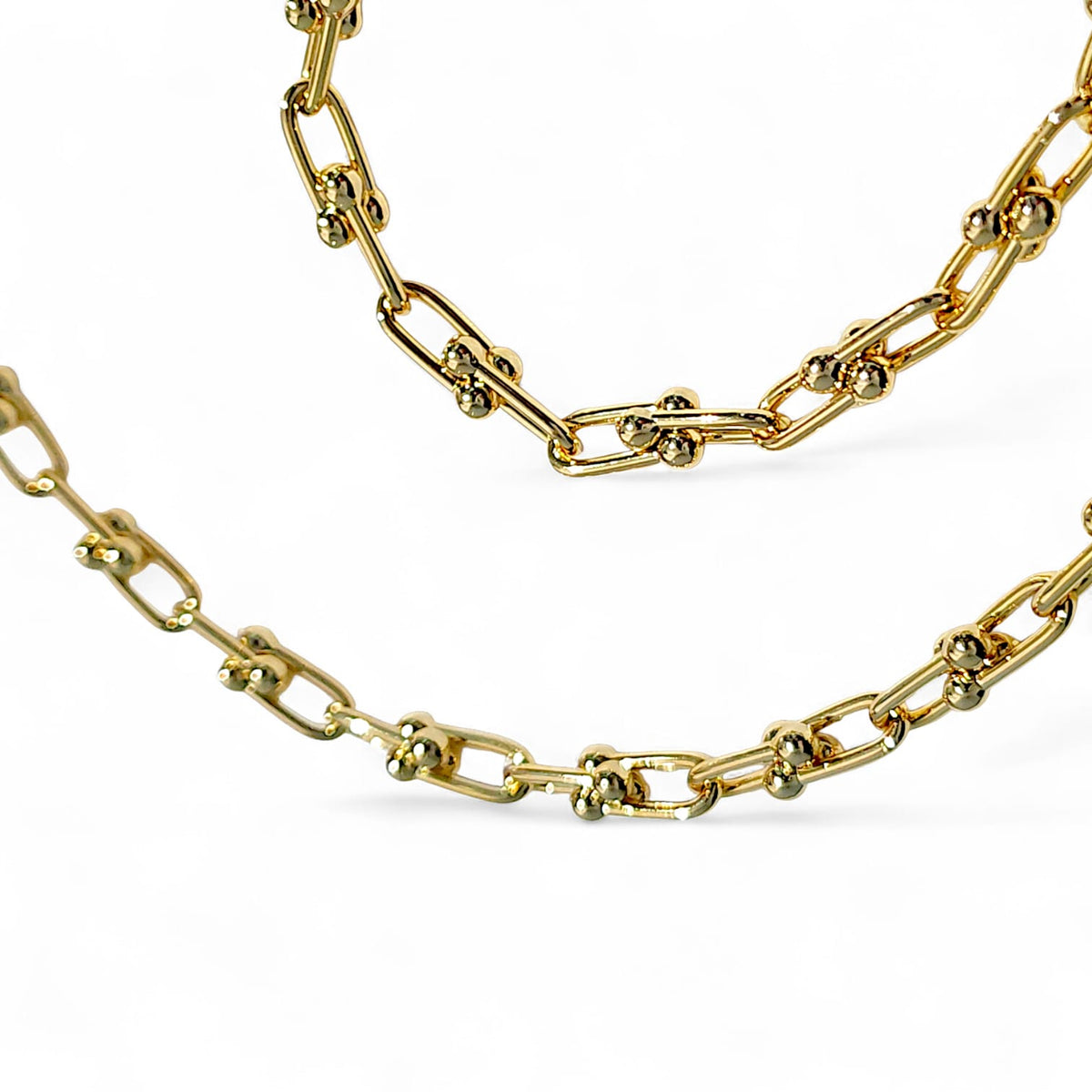 U link plain Necklace | 2 sizes Unisex | Multi-wear | 18k gold plated