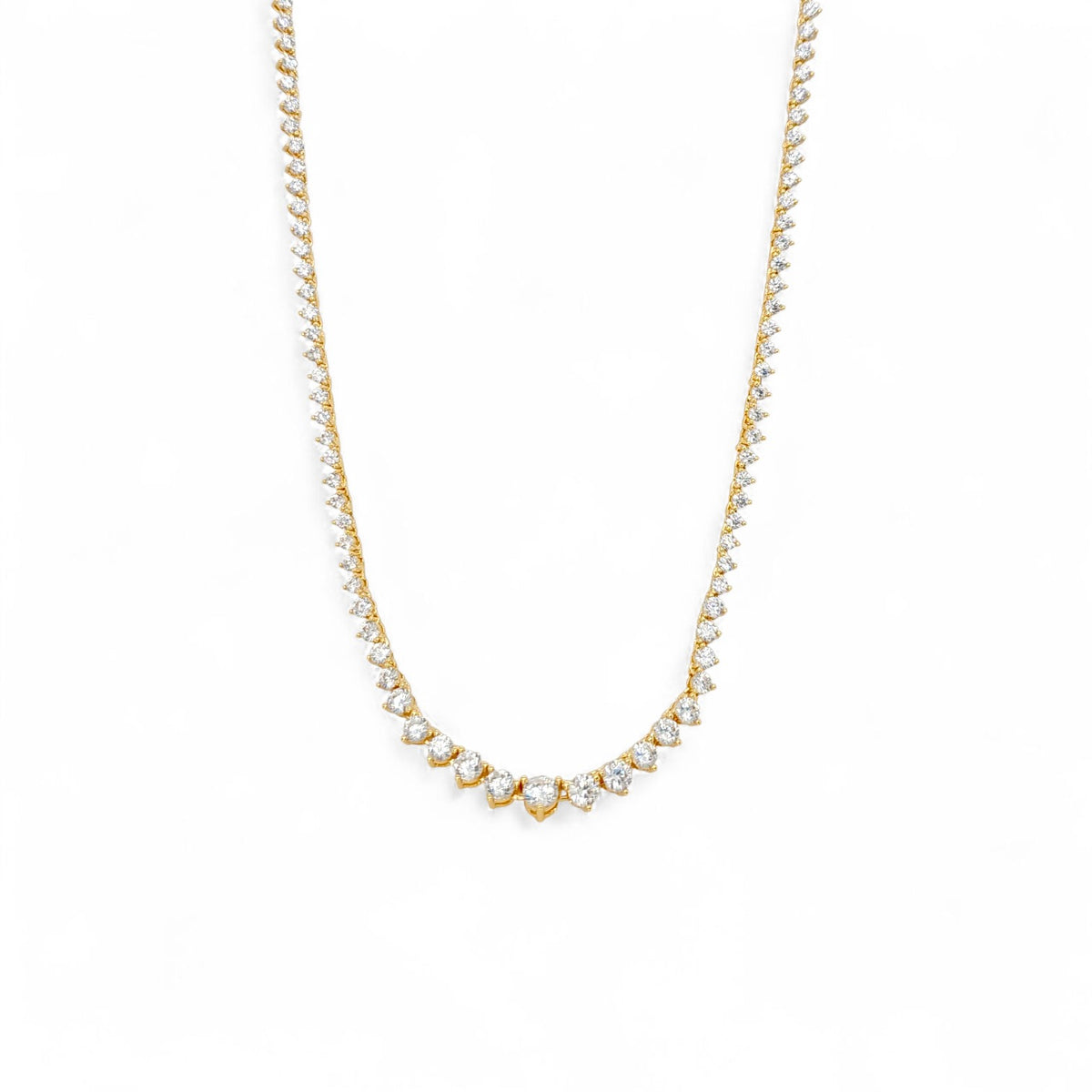 Diamond Tennis Necklace | 18k Gold Plated