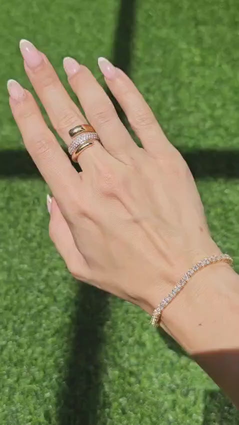 Anillos de diamantes | Dos tonos | Bañado en oro de 18k